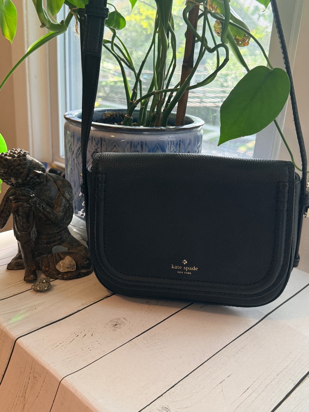 Kate Spade | Blake Pebbled Leather Saddle Bag in Black